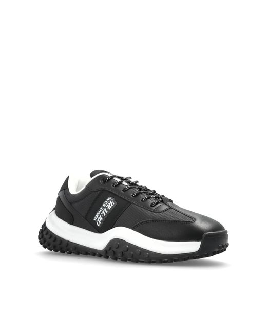 Versace Jeans Couture Black Sports Shoes With Printed Logo for men