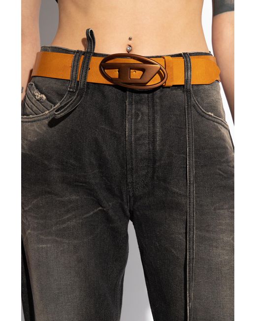 DIESEL Orange 'oval D Logo' Belt,