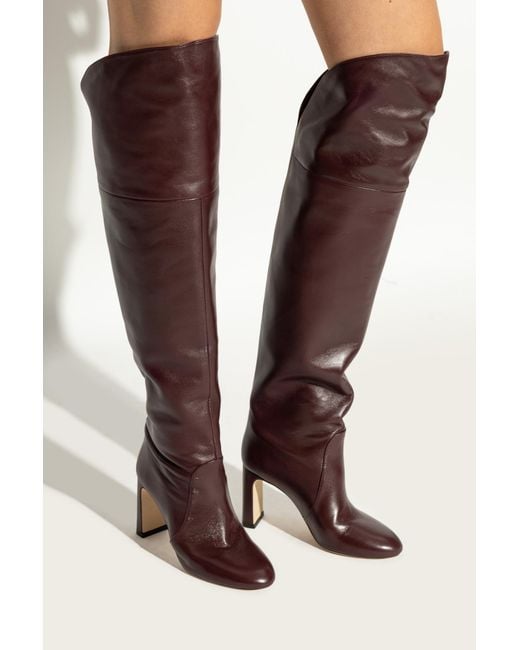 Stuart Weitzman Brown Heeled Boots 'Babette'