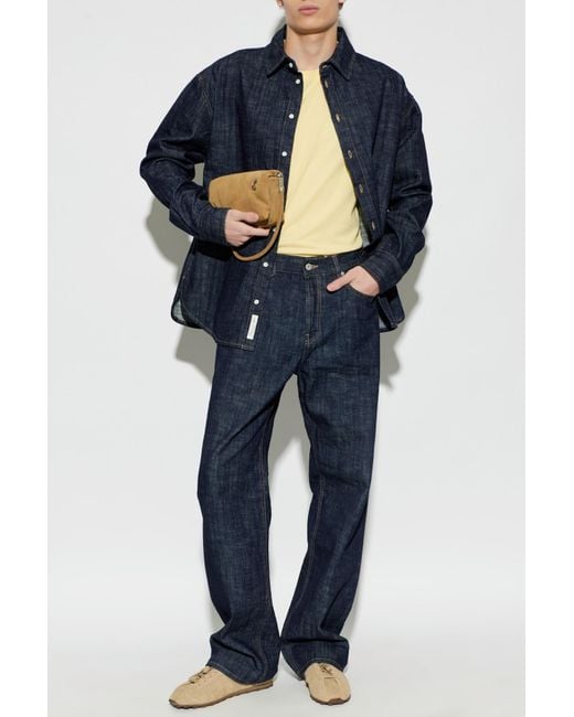 Jacquemus Yellow T-Shirt "Rond Carre" for men