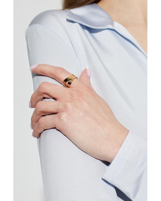Tory Burch Metallic Ring With Logo