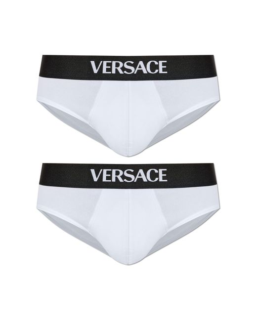 Versace White Two-Pack Of Cotton Briefs for men