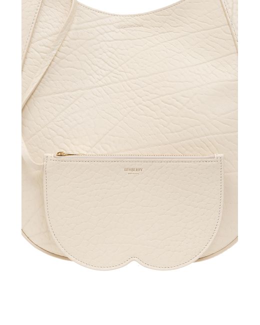 BURBERRY: Chess bag in grained leather - White