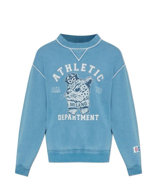 Dolce & Gabbana Blue Sweatshirt With Print for men