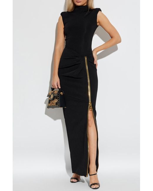 Balmain Black Dress With Decorative Zipper
