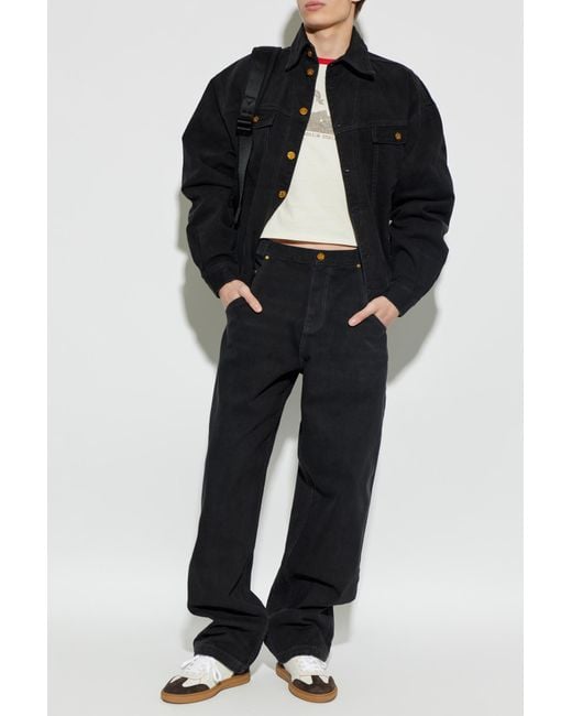 Willy Chavarria Black Wide-Leg Jeans for men