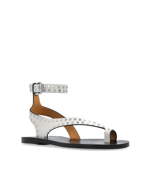 Isabel Marant White 'jiona' Leather Sandals,