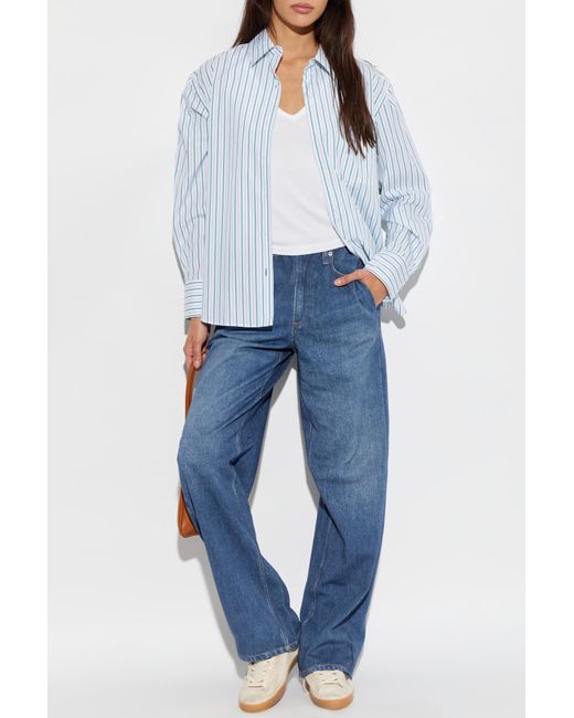 Rag & Bone Blue Trousers With "Jeansu" Effect