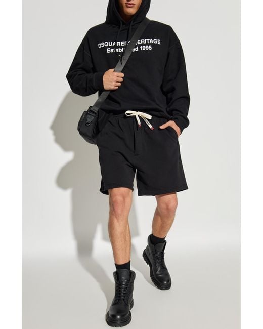DSquared² Black Sweatshirt With Print for men