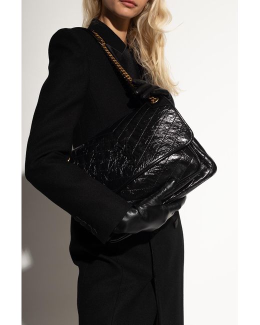 Saint Laurent 'niki Large' Shoulder Bag in Black Lyst