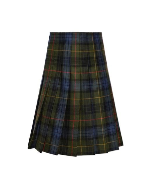 Etro Black Wool Skirt With A Check Pattern