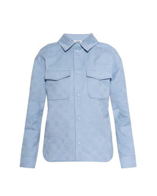 Casablanca Blue Shirt With Monogram