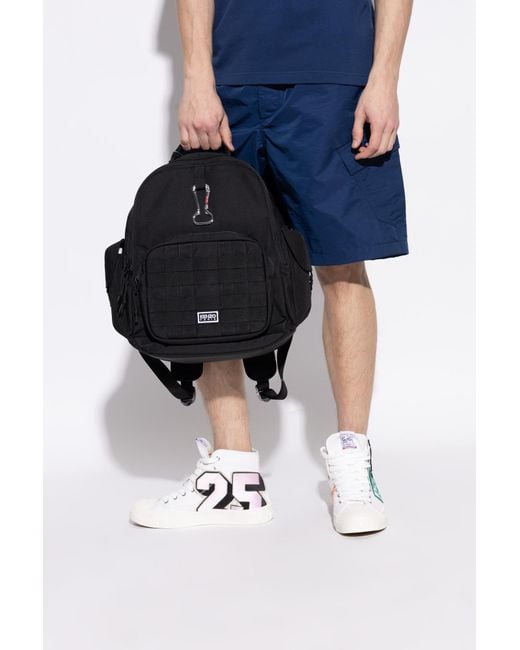 KENZO Blue Backpack With Logo for men