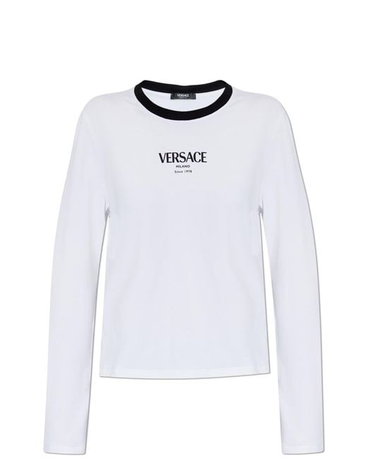 Versace White T-Shirt With Logo