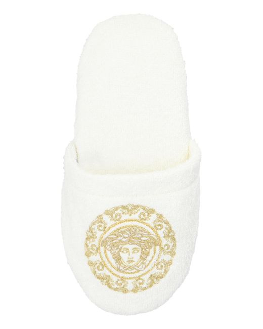 Versace Black Slippers With Logo