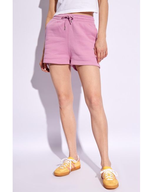 Maison Kitsuné Pink Shorts With A Patch,