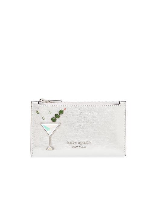Kate Spade White Embellished Leather Wallet