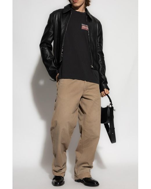 Maison Margiela Black T-Shirt With Logo for men