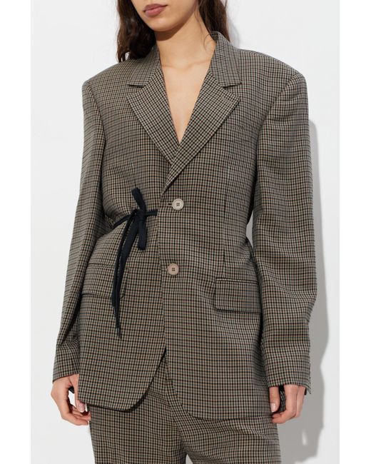 Balenciaga Gray Checked Pattern Blazer