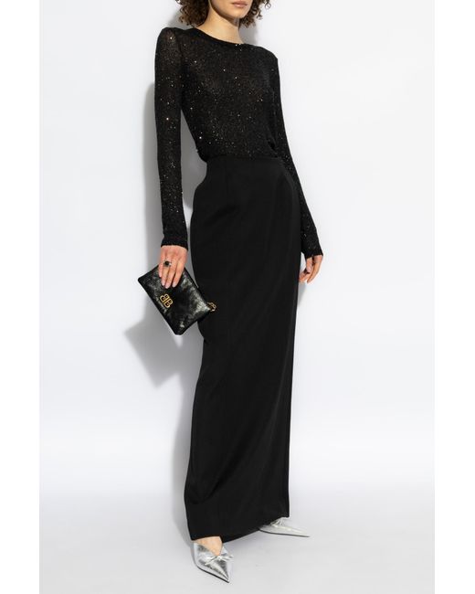 Balenciaga Black Skirt With Back Slit