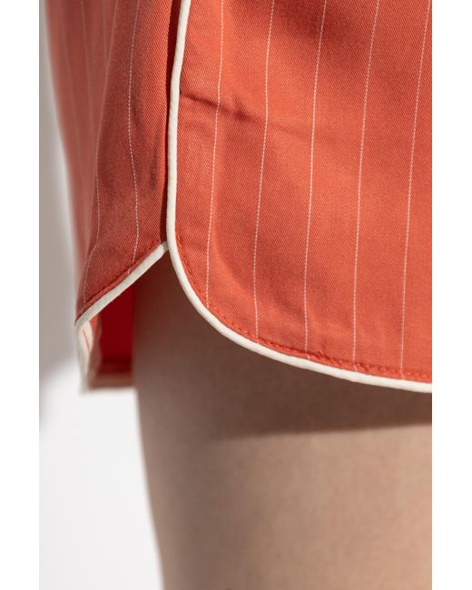Munthe Orange Striped Pattern Shorts