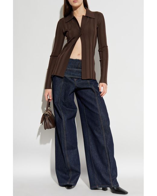 Sportmax Brown Striped Shirt 'Albio'