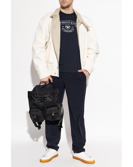 Emporio Armani Blue T-Shirt With Print for men