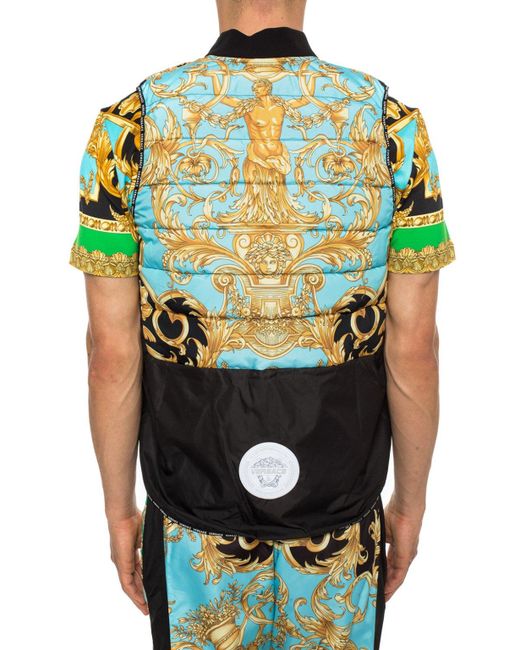 Versace Synthetic Baroque Motif Quilted Vest for Men - Lyst