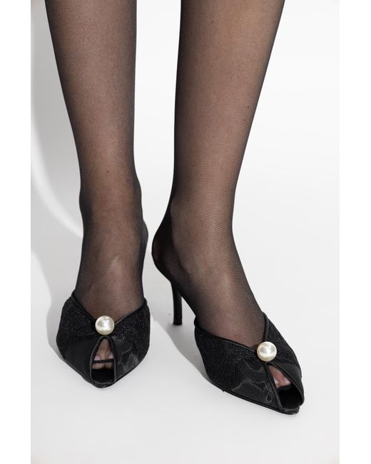Black Suede Studio Black 'Debby70' Heeled Mules