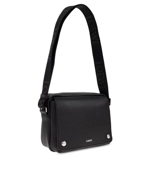 Loewe Gray Shoulder Bag "Pebble Medium" for men