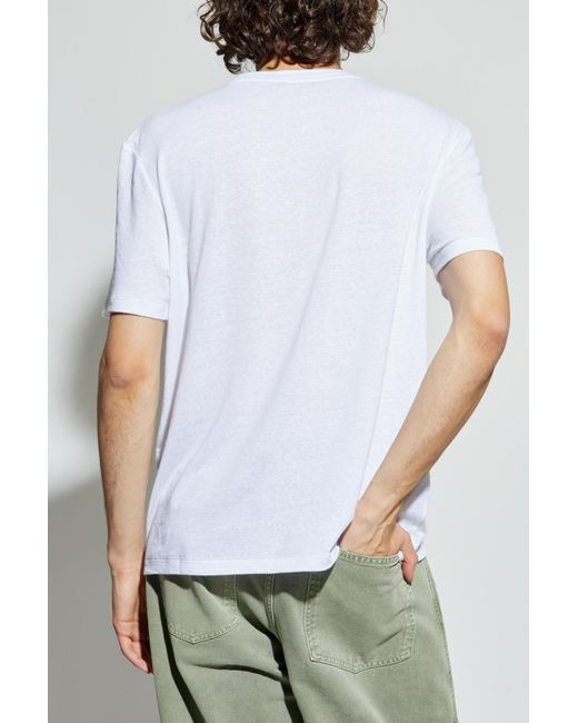 Balmain Green Linen T-Shirt for men