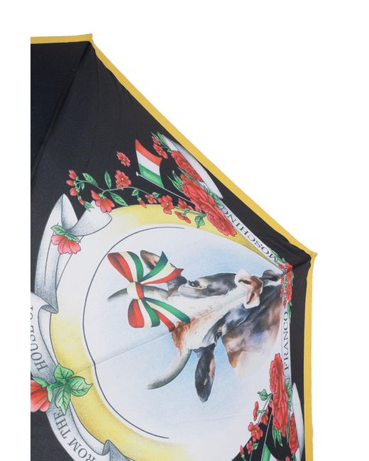 Moschino Blue Parasol With A Pattern