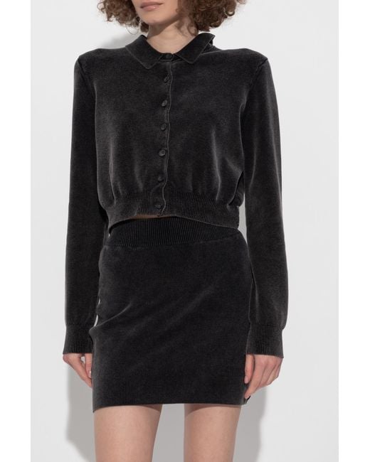 Alexander Wang Black Cardigan With Collar