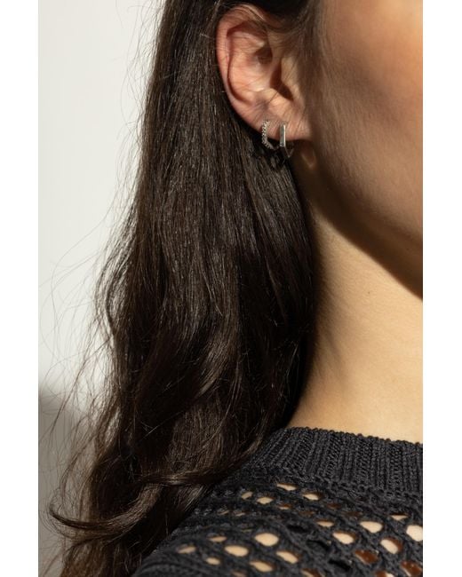 AllSaints White Set Of Three Pairs Of Earrings