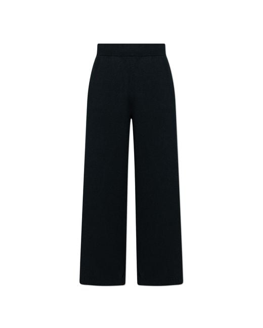 LACOSTE RUNWAY Black Wool Wide-Leg Trousers for men