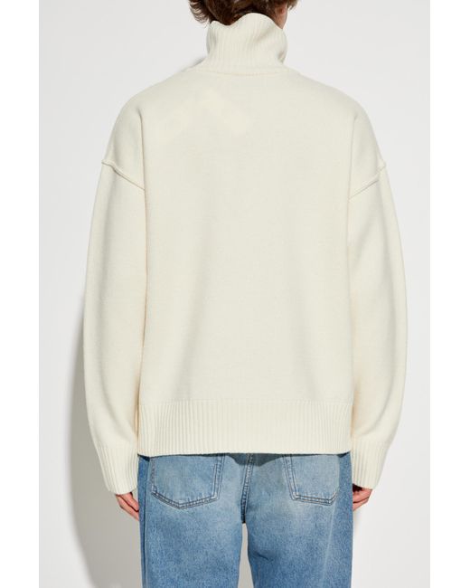 AMI White Wool Turtleneck