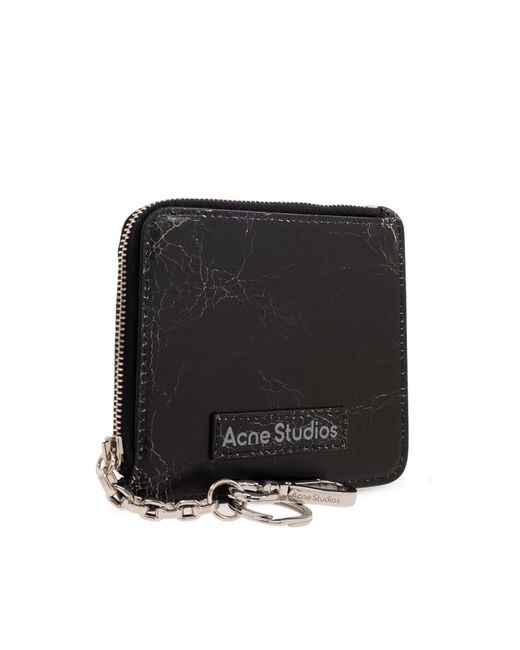 Acne Black Wallet On Chain,