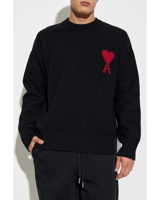 AMI Black Cotton Sweatpants