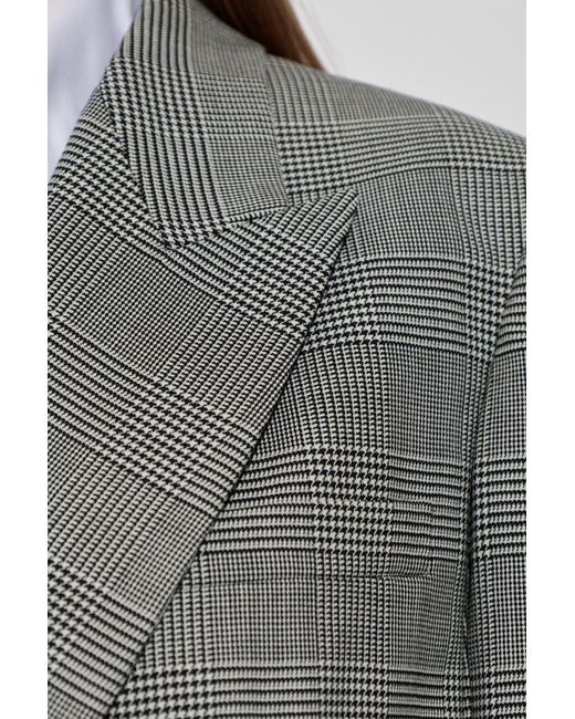 Balmain Gray Houndstooth Blazer