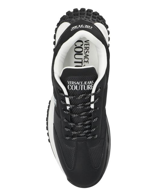 Versace Jeans Couture Black Sports Shoes With Printed Logo for men