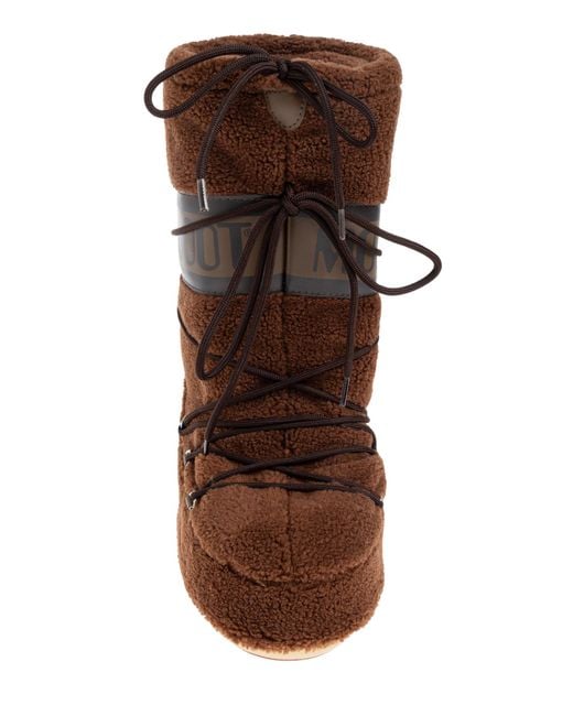 Moon Boot Brown Snow Boots 'Icon Fleece'