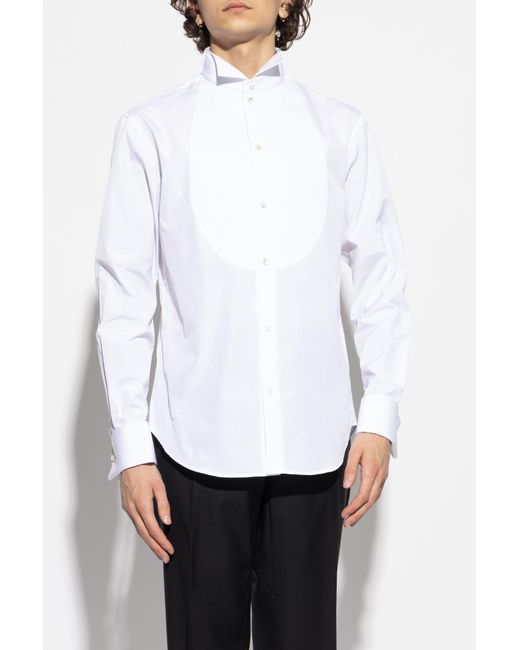Emporio Armani White Tuxedo Shirt for men