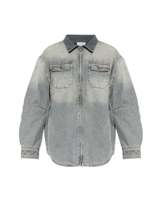 Off-White c/o Virgil Abloh Gray Insulated Denim Jacket for men