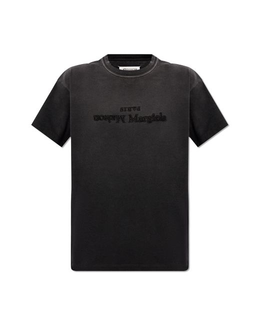 Maison Margiela Black T-shirt With Logo,