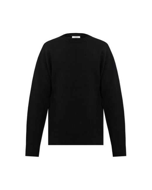 Lemaire Black Wool Sweater With A Crew Neck for men