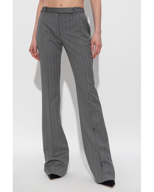 Alexander McQueen Gray Herringbone Pattern Trousers