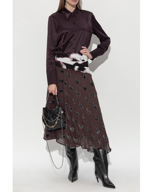 Tory Burch Purple Skirt With A Velvet Pattern