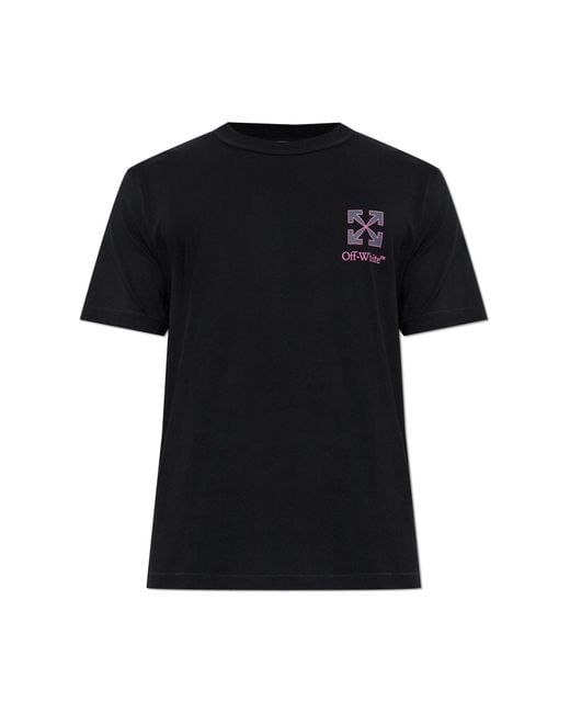 Off-White c/o Virgil Abloh Black T-Shirt With Printed Logo for men