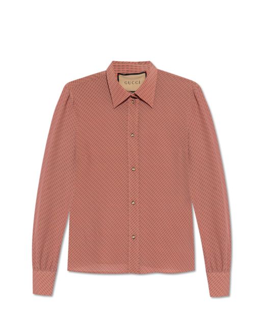 Gucci Pink Silk Shirt,
