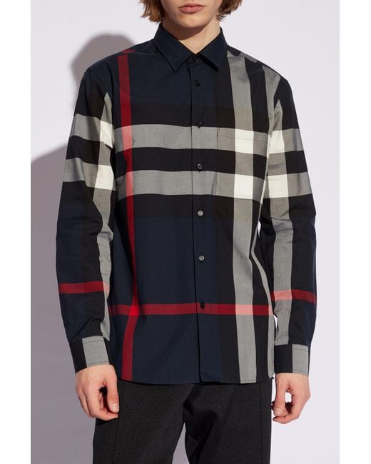 Burberry Black Checked Shirt for men